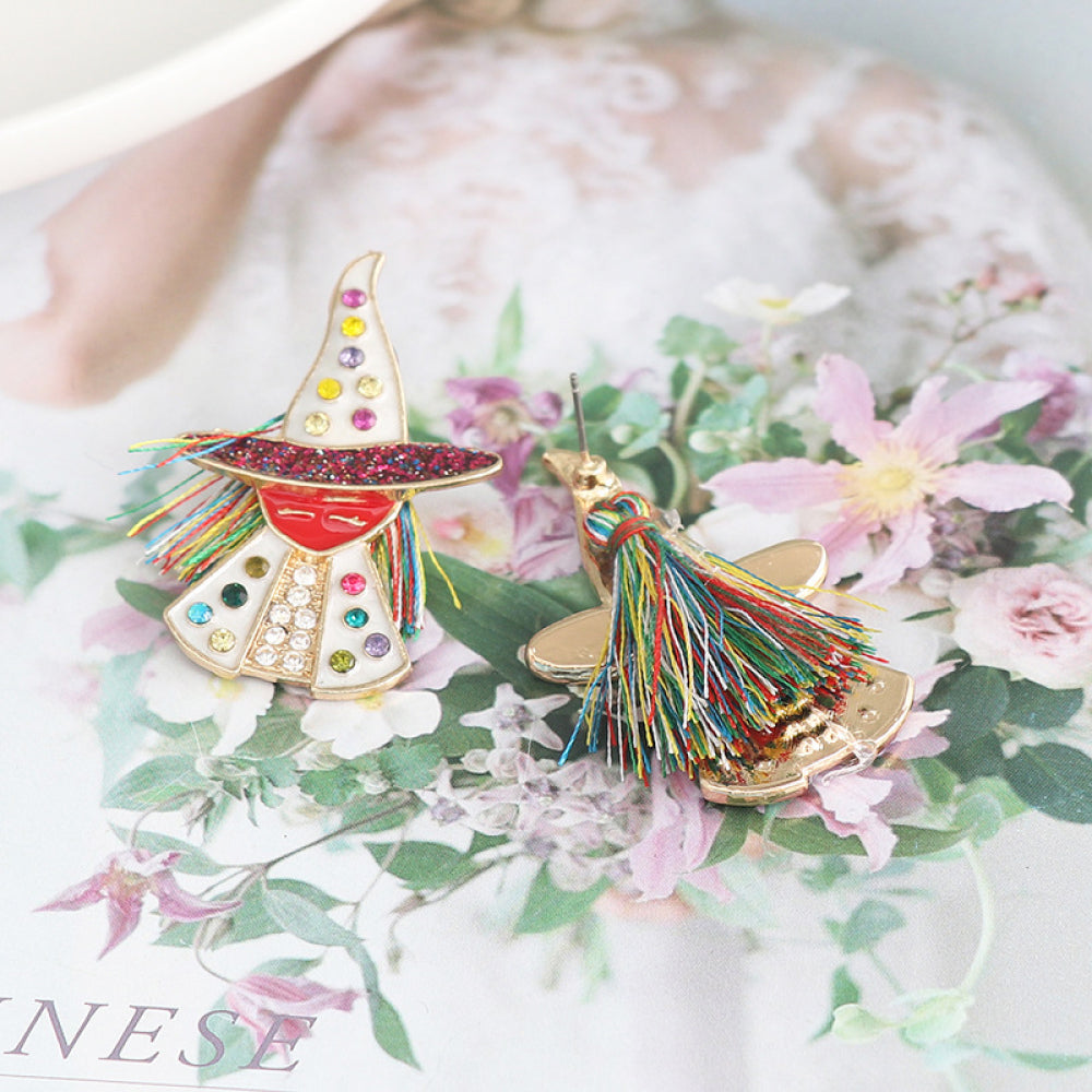 Fashorio Witch Rhinestone Alloy Earrings