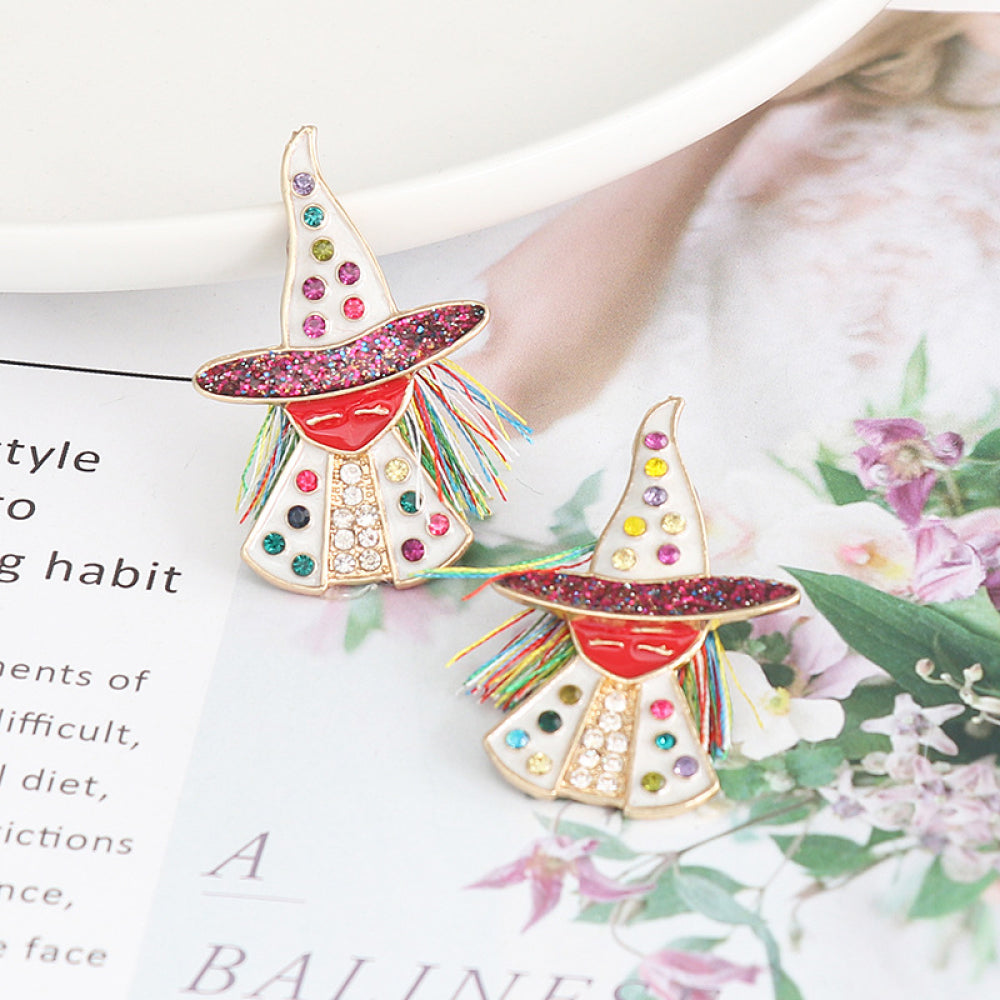 Fashorio Witch Rhinestone Alloy Earrings