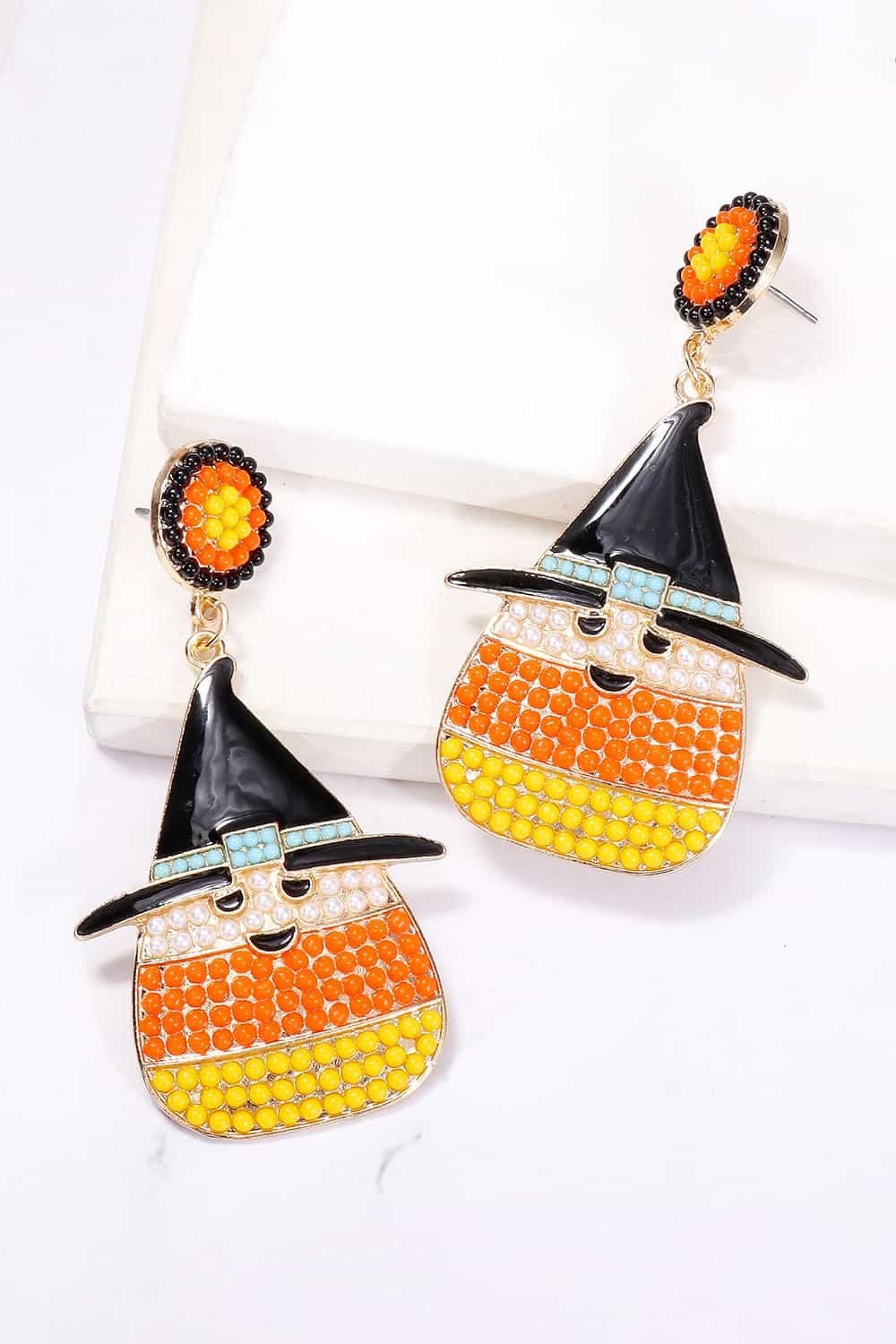 Fashorio Witch's Hat Shape Synthetic Pearl Dangle Earrings