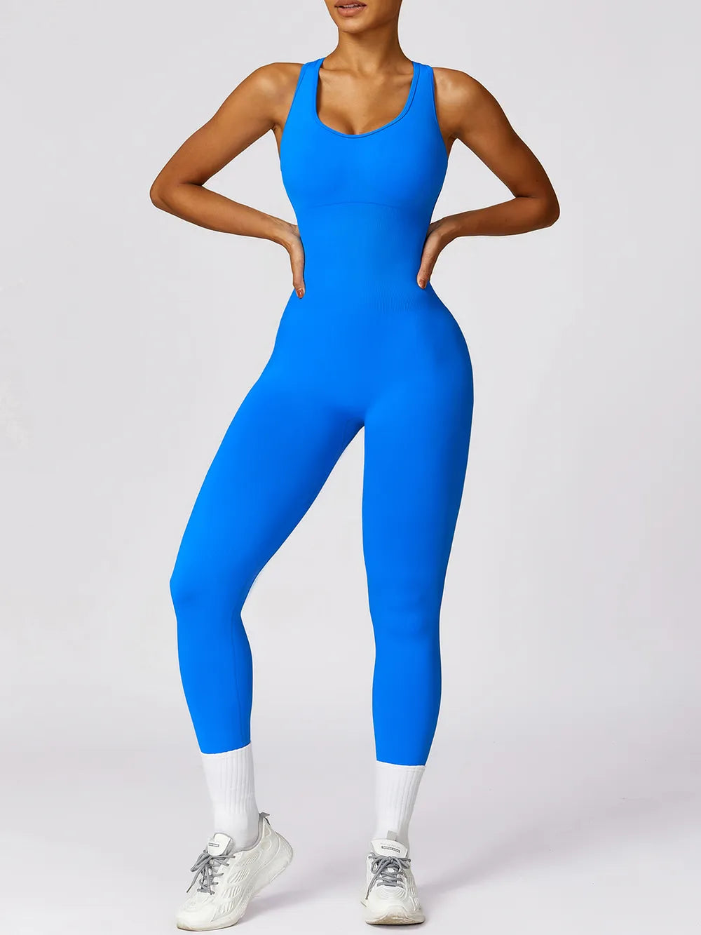 Fashorio Women’s Cutout Active Jumpsuit – Racerback One Piece
