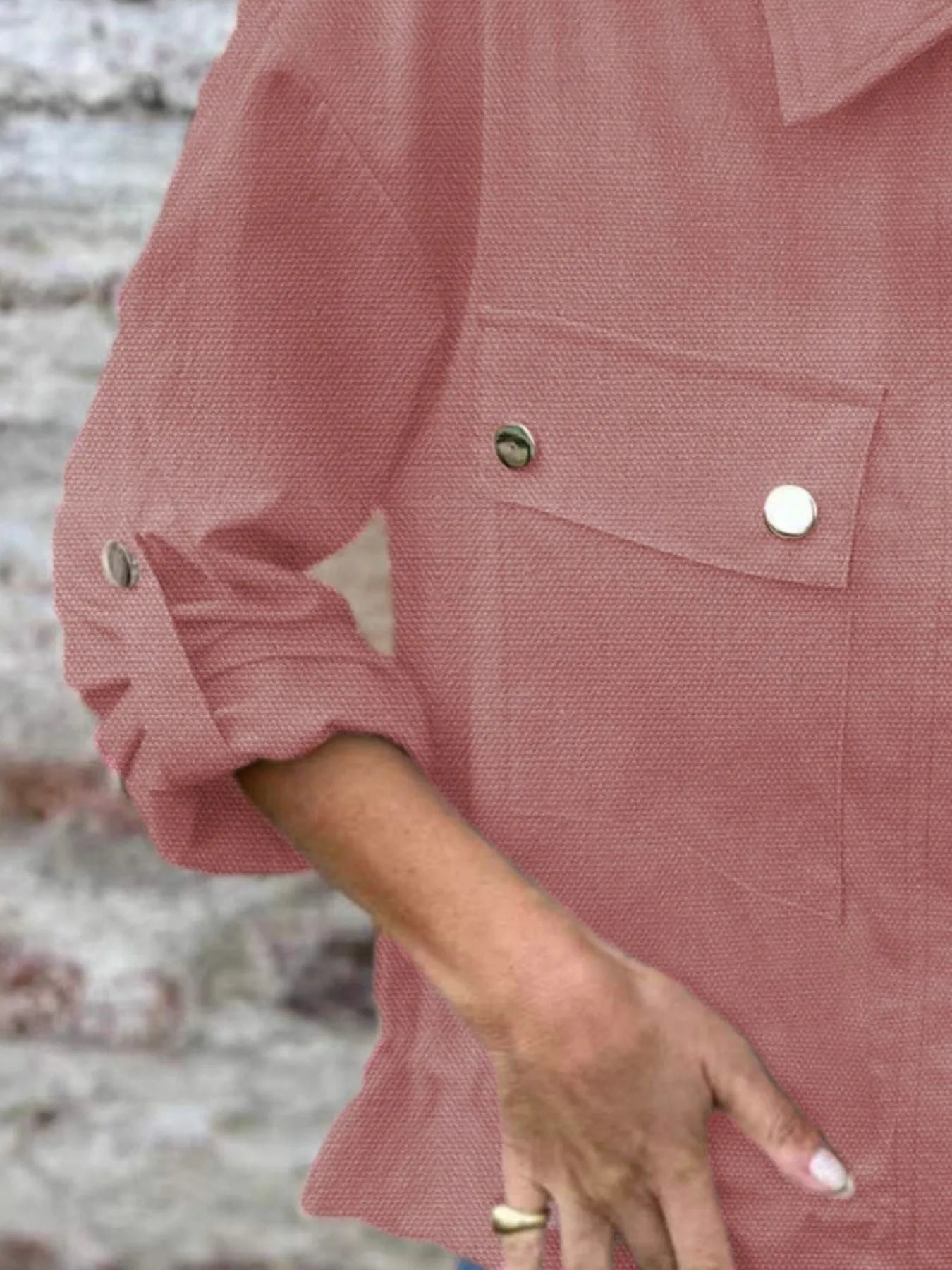 Fashorio Women’s Utility Shacket with Snap Front and Pockets