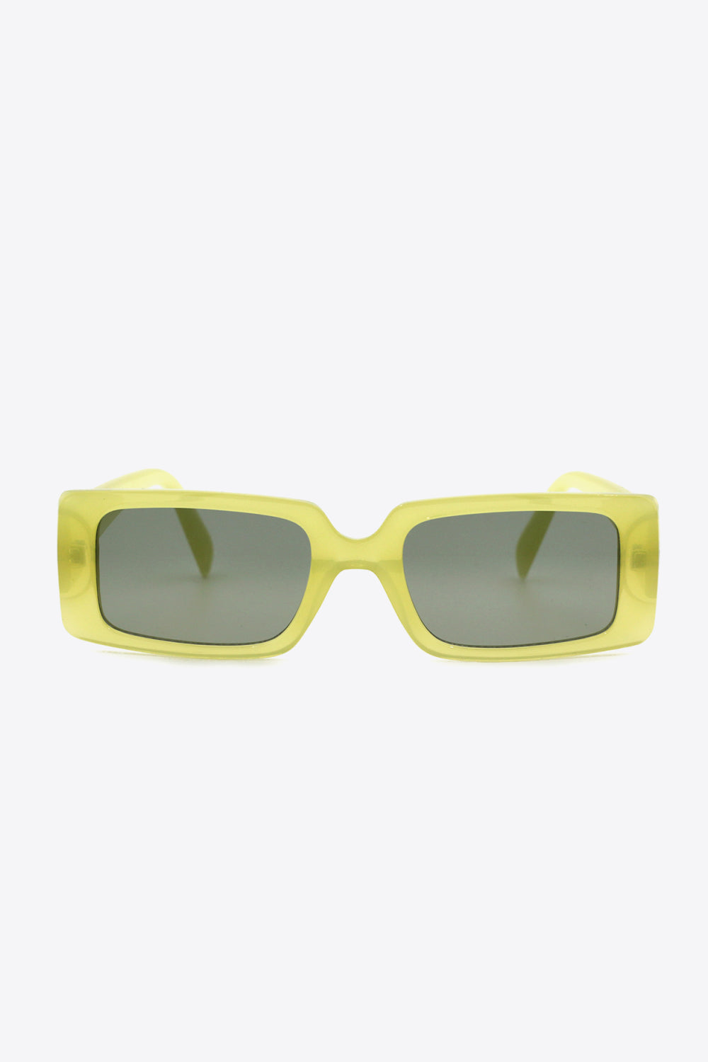 Fashorio Yellow Green / One Size UV400 Polycarbonate Rectangle Sunglasses