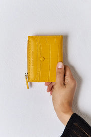 Fashorio YELLOW / One Size David Jones Texture PU Leather Mini Wallet