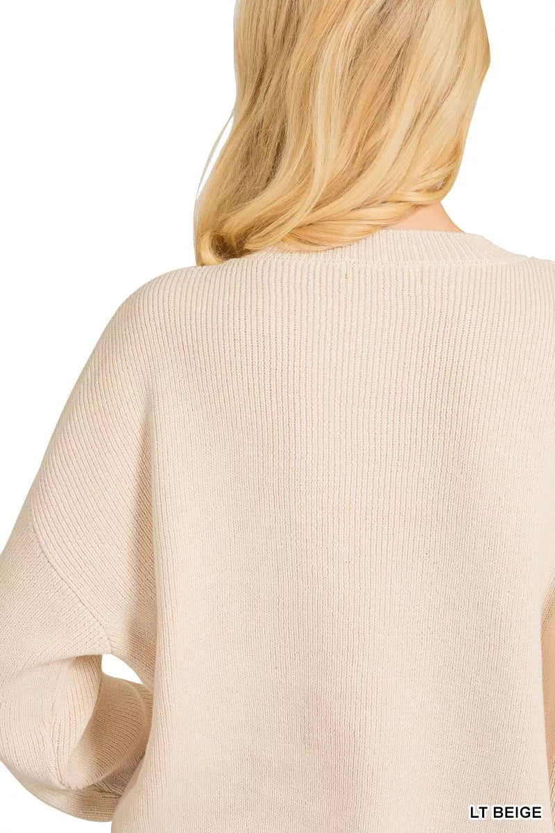 Fashorio Zenana American Flag Crew Neck Sweater