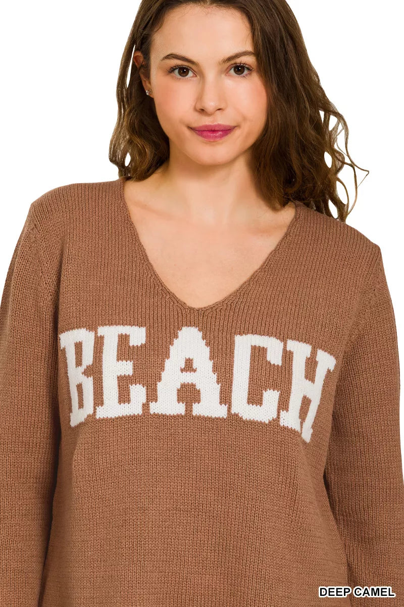 Fashorio Zenana Beach V Neck Sweater