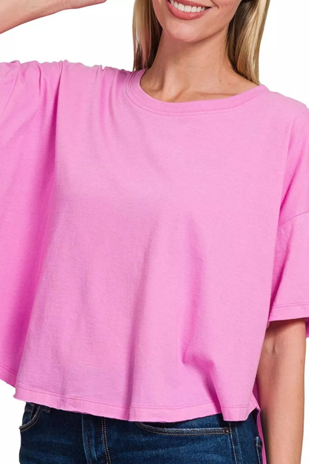 Fashorio Zenana Cotton Round Neck Short Sleeve T-Shirt