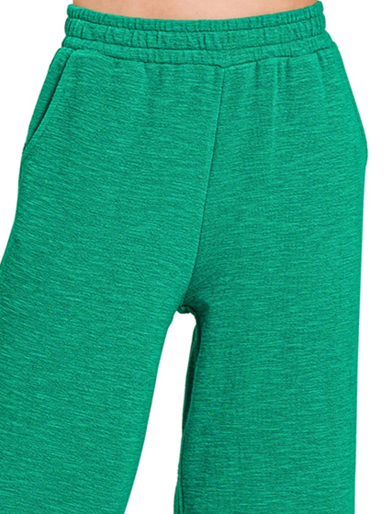 Fashorio Zenana Cotton Slub Wide Leg Pants