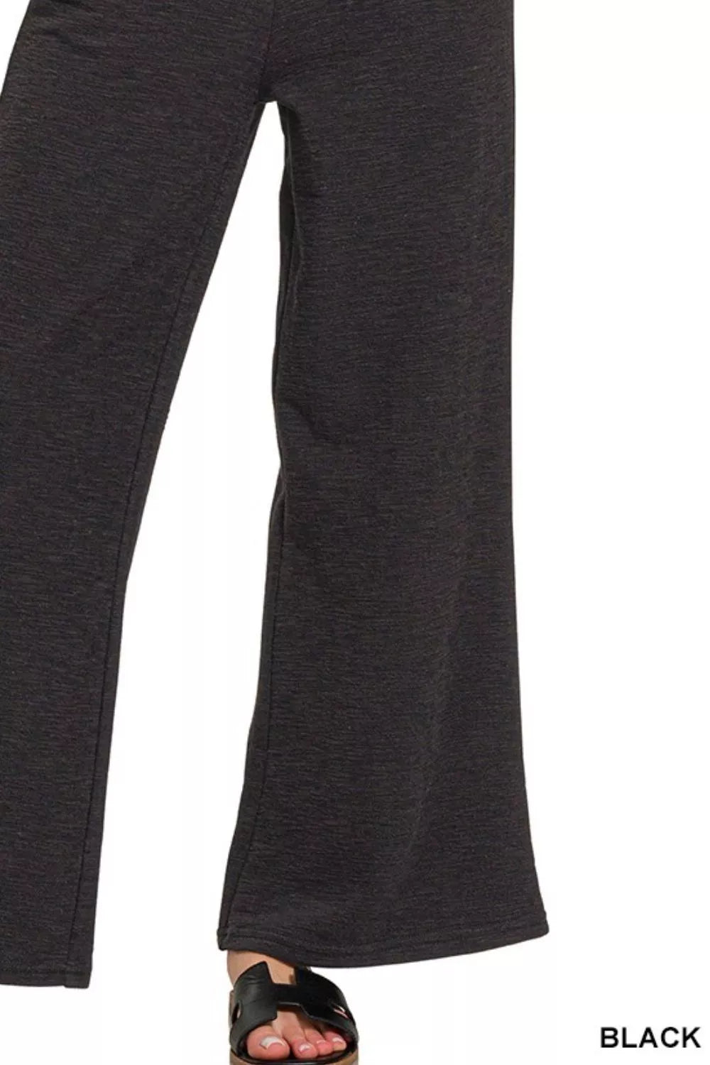 Fashorio Zenana Cotton Slub Wide Leg Pants