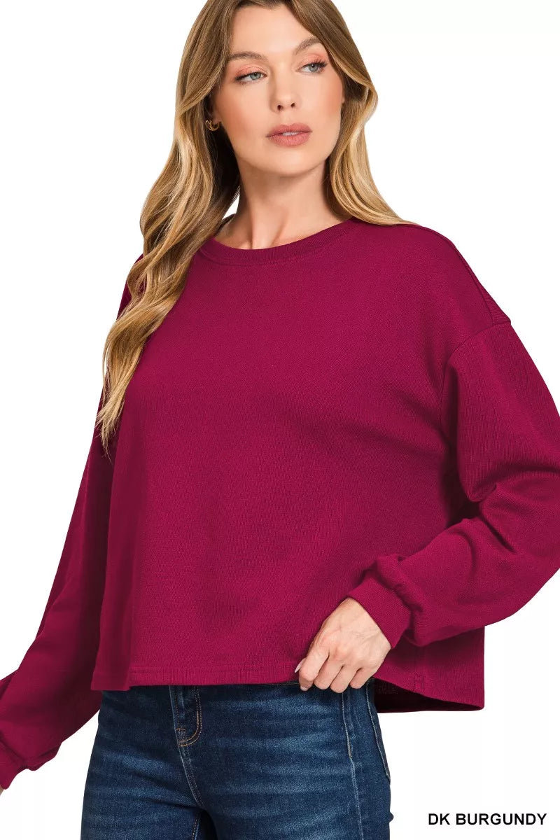 Fashorio Zenana French Rib Pullover and Pants Set