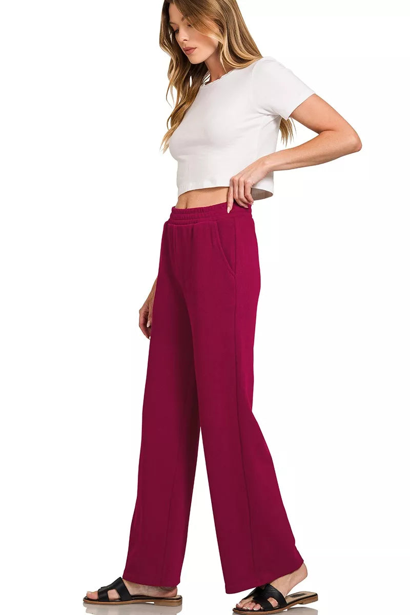 Fashorio Zenana French Rib Pullover and Pants Set