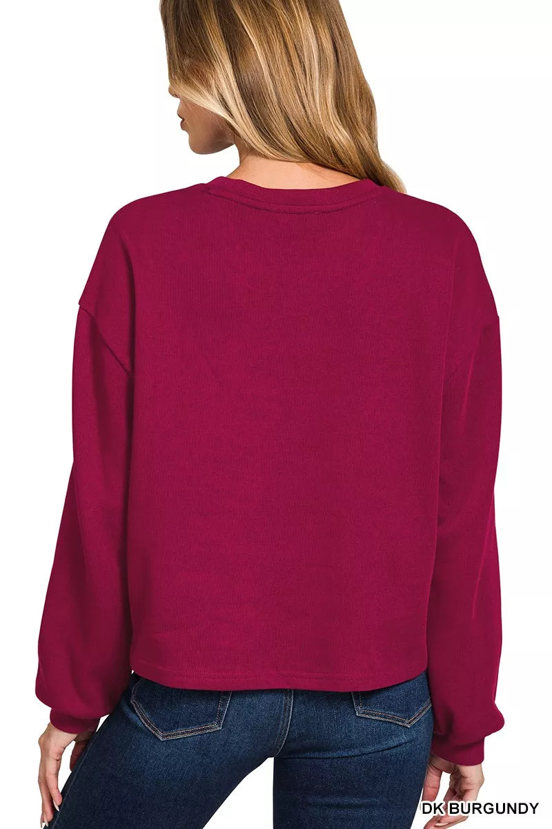 Fashorio Zenana French Rib Pullover and Pants Set