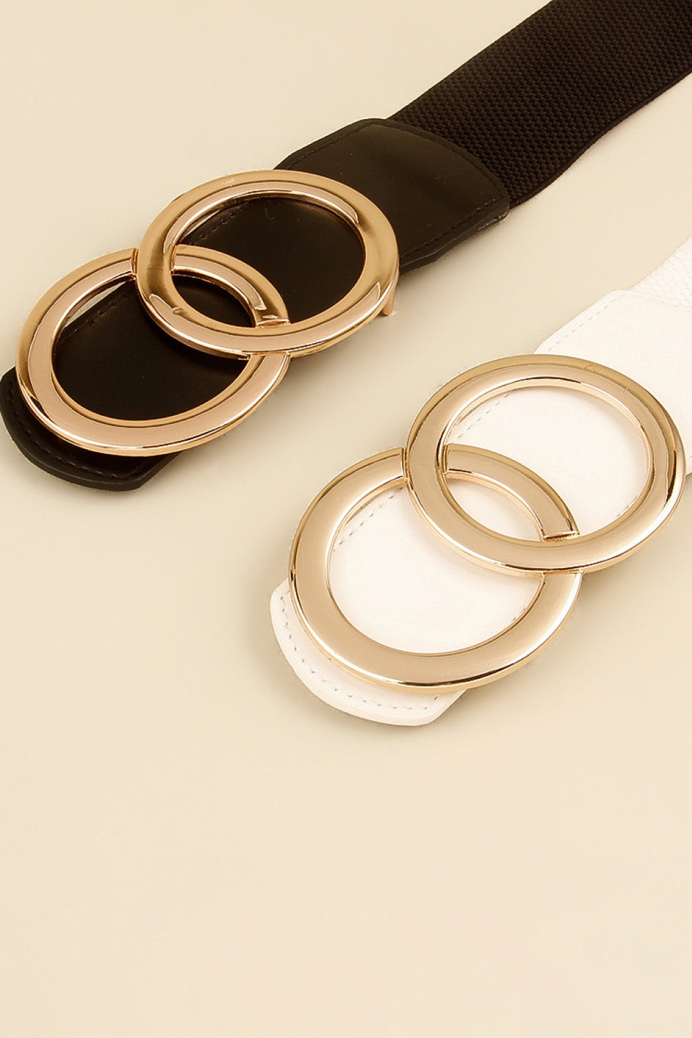 Fashorio Zinc Alloy Buckle Elastic PU Belt