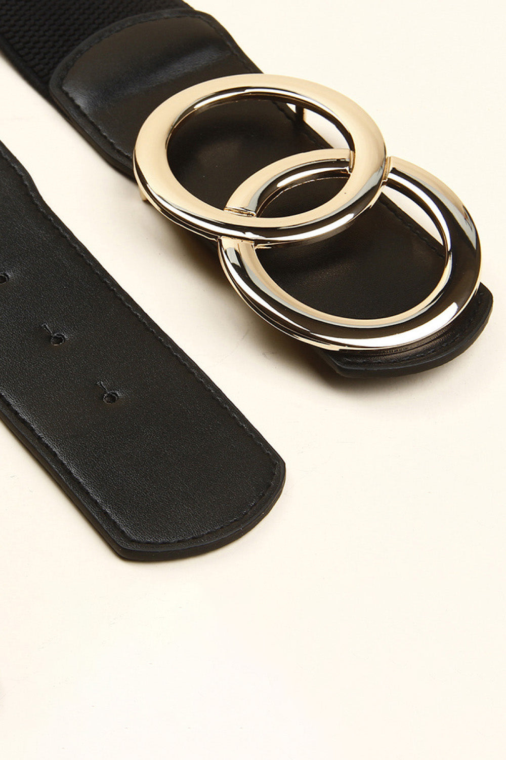 Fashorio Zinc Alloy Buckle Elastic PU Belt