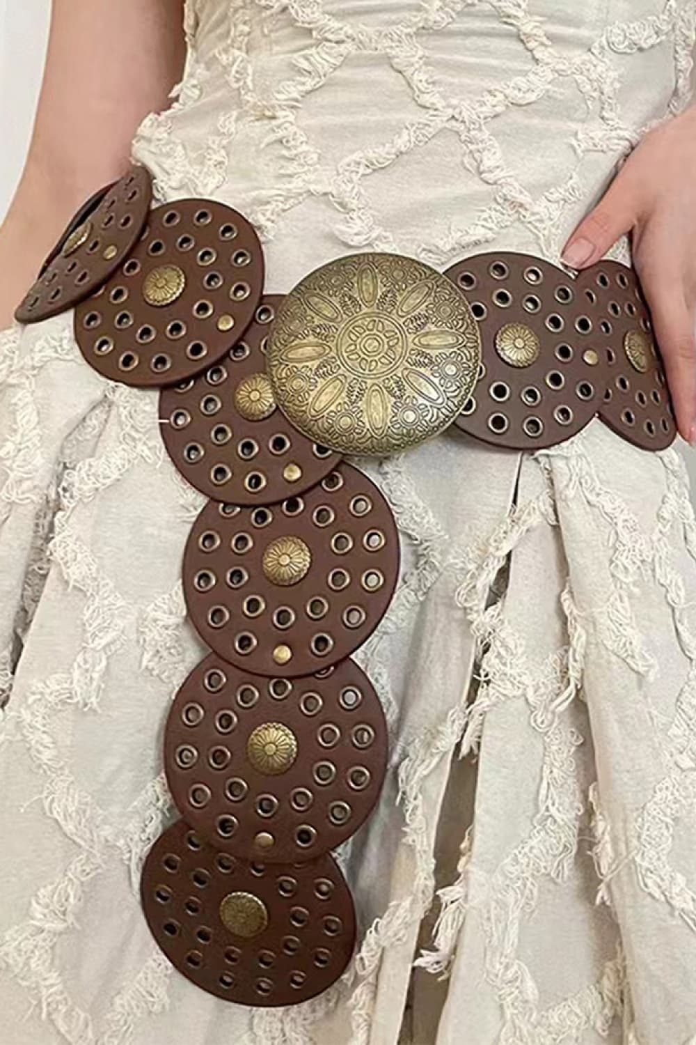 Fashorio Zinc Alloy PU Disc Belt