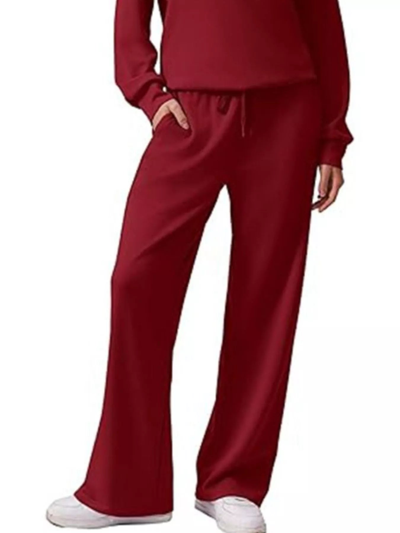 Fashorio Zip Collar Dropped Shoulder Top and Pants Set