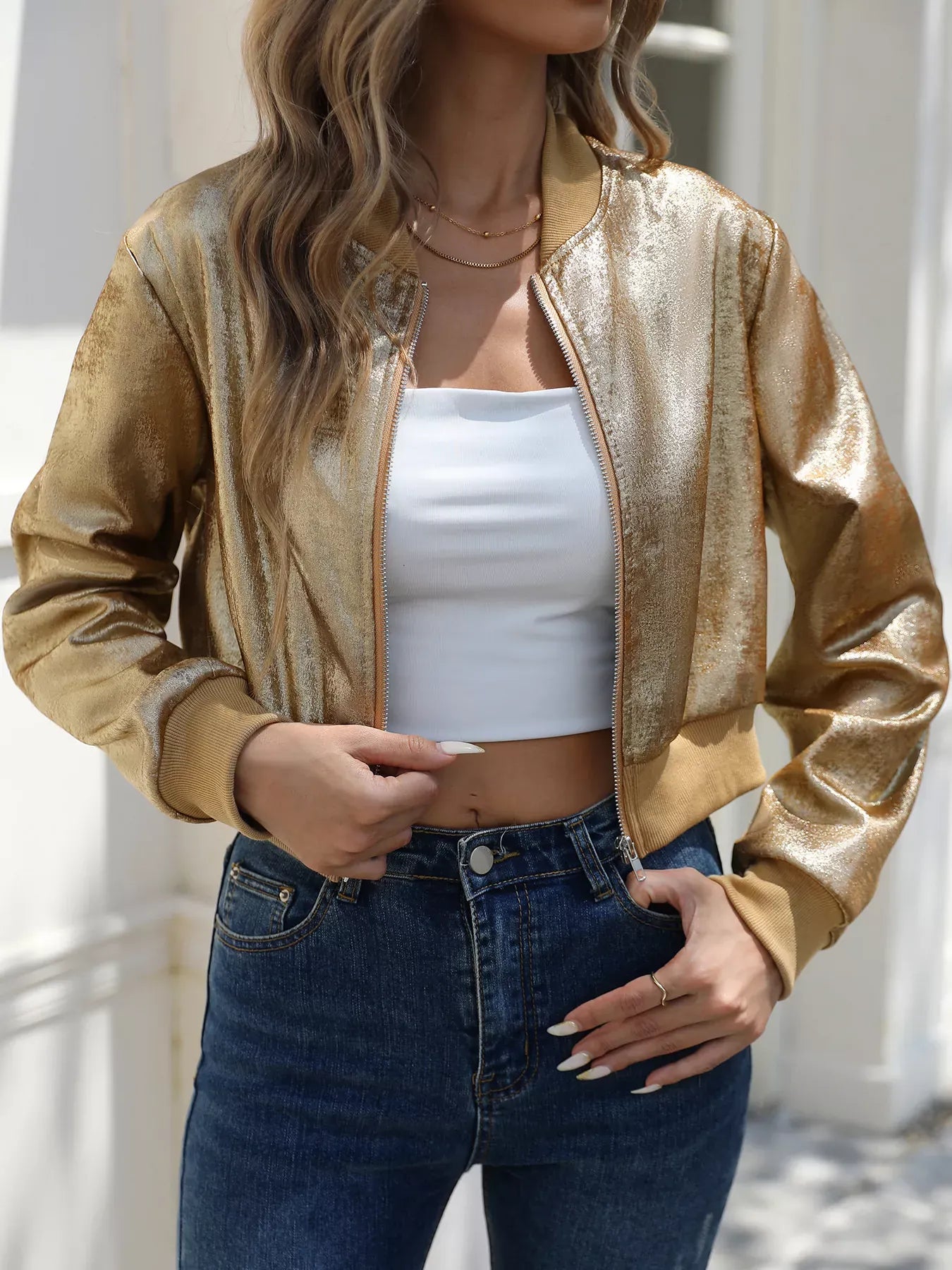 Fashorio Zip Up Cropped Jacket