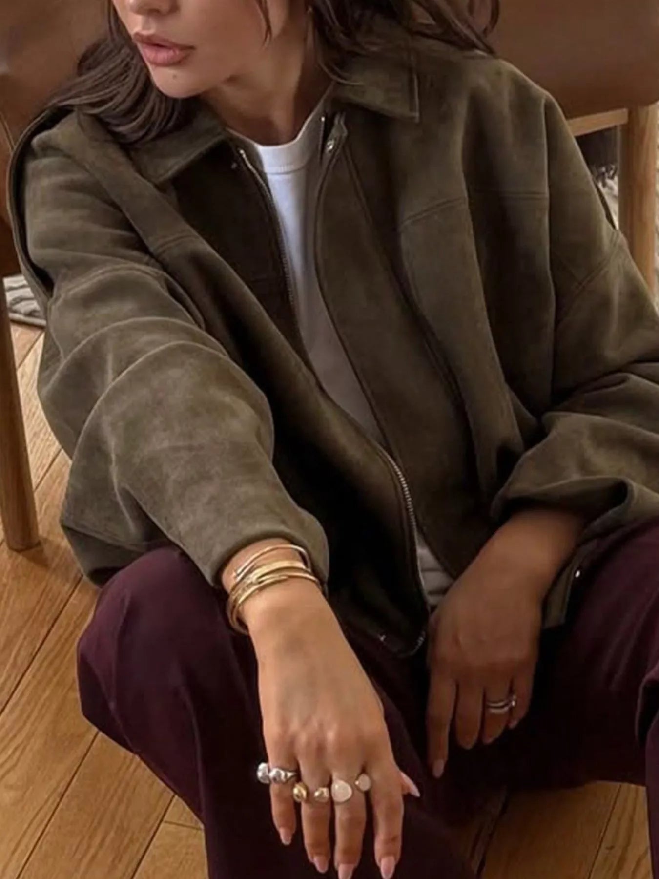 Fashorio Zip Up Oversized Jacket