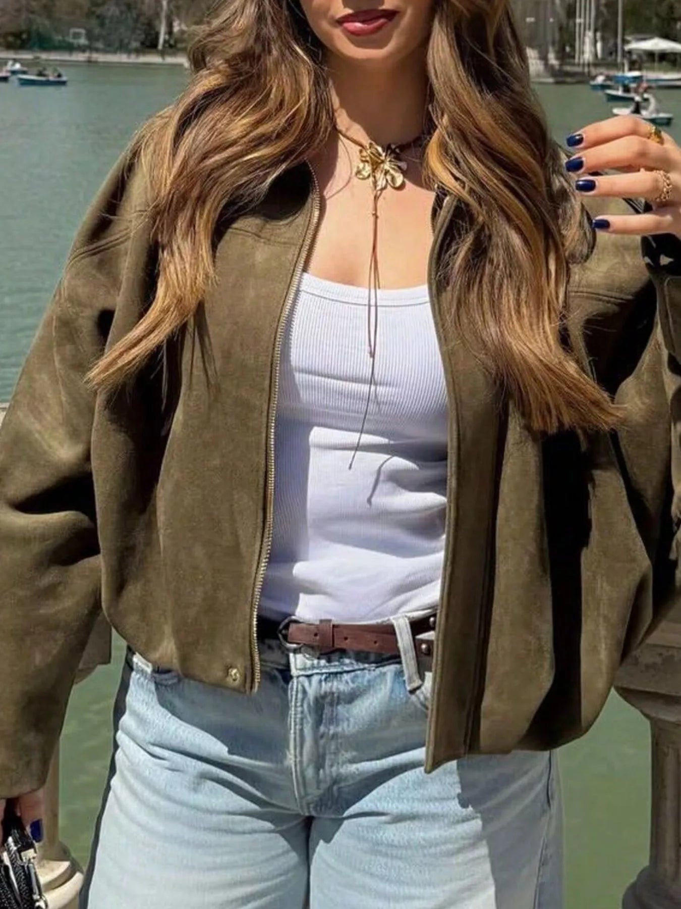 Fashorio Zip Up Oversized Jacket