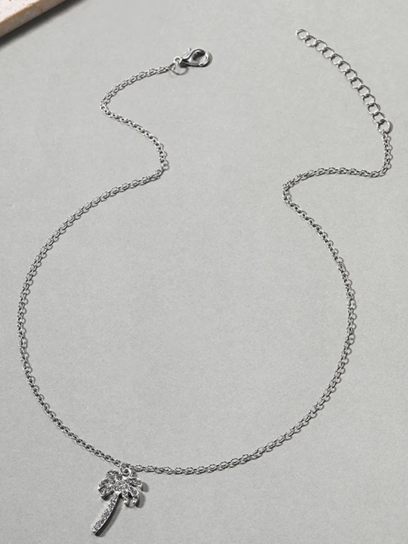 Fashorio Zircon Palm Tree Pendant Necklace
