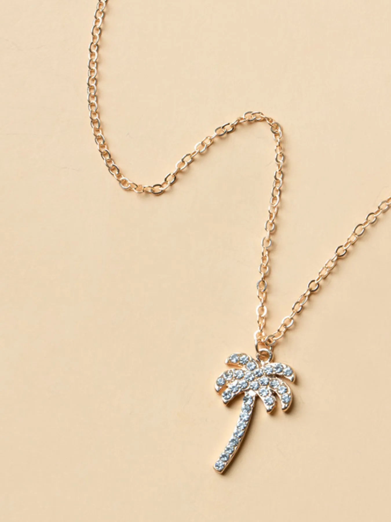 Fashorio Zircon Palm Tree Pendant Necklace