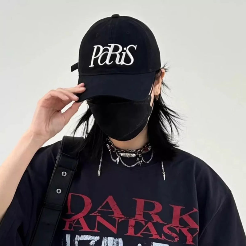 Paris embroidered baseball cap front view