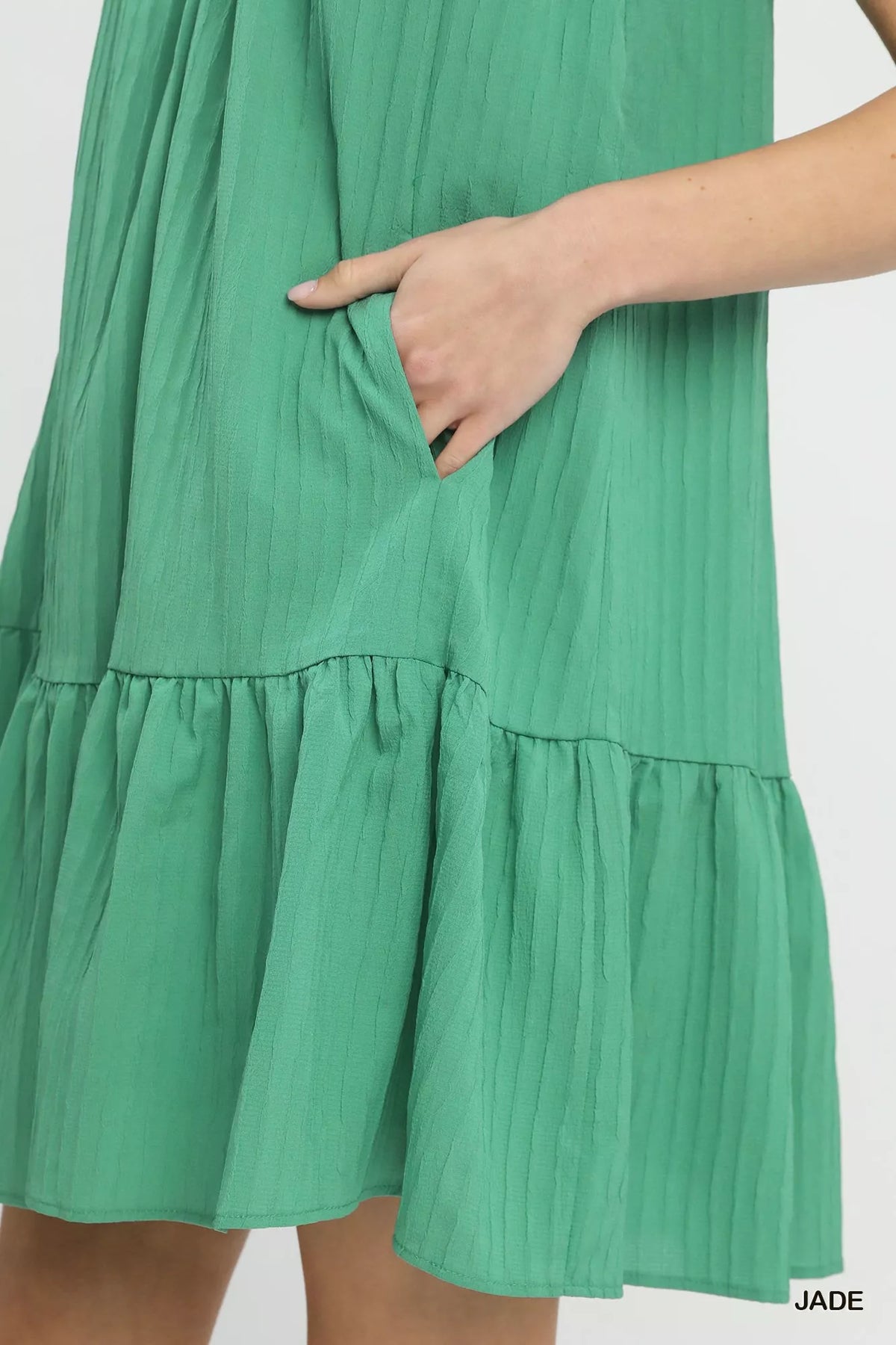 Flutter Sleeve Tiered Dress styled look