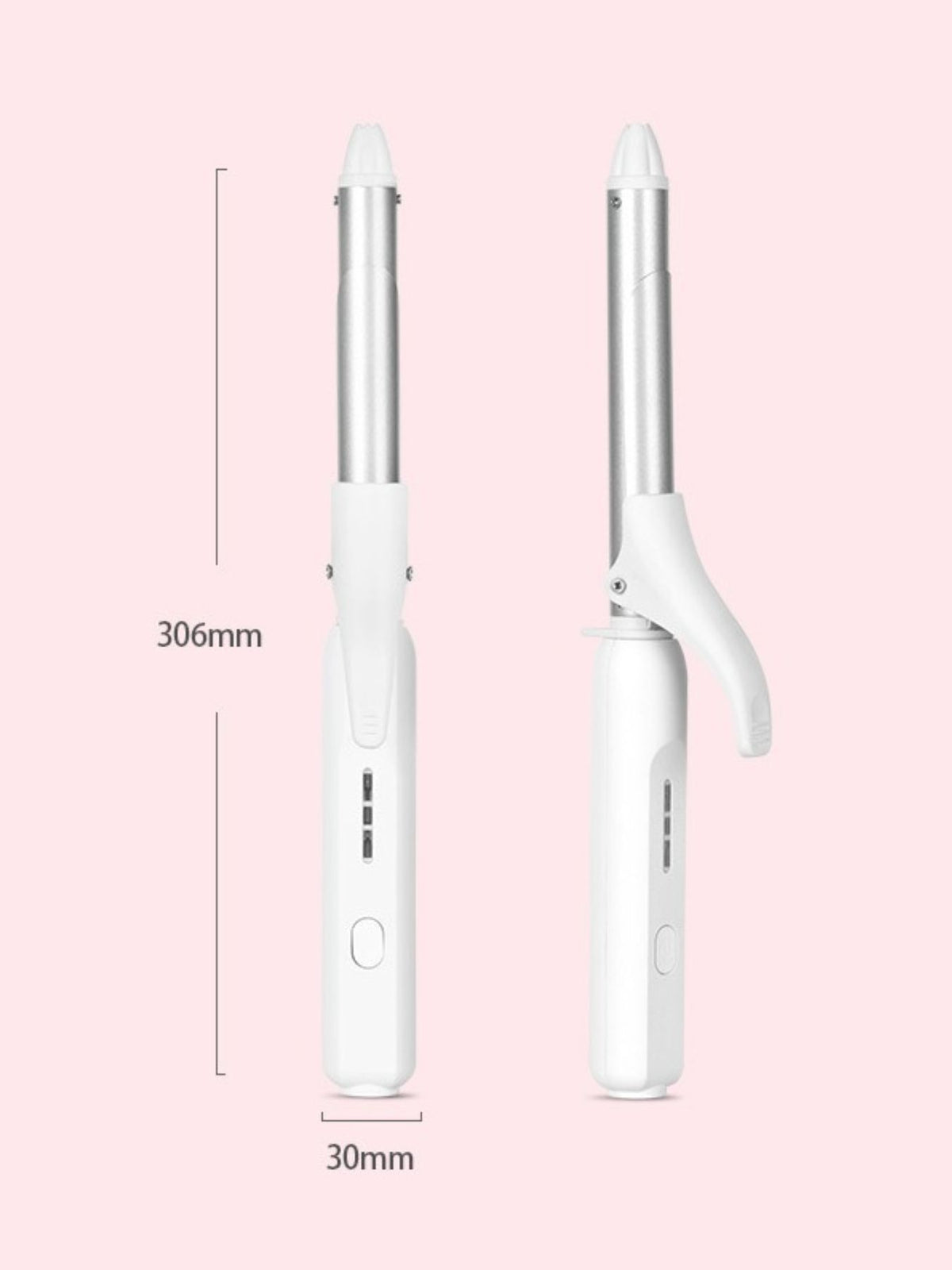 Curling iron in use on hair