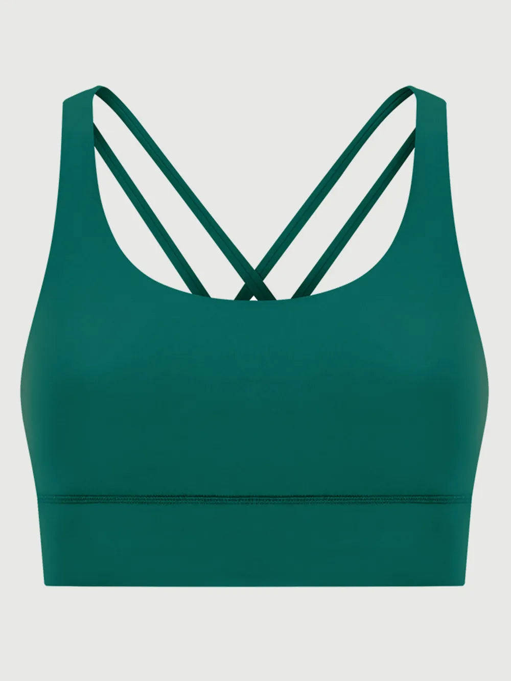 Crisscross scoop neck active tank fabric detail