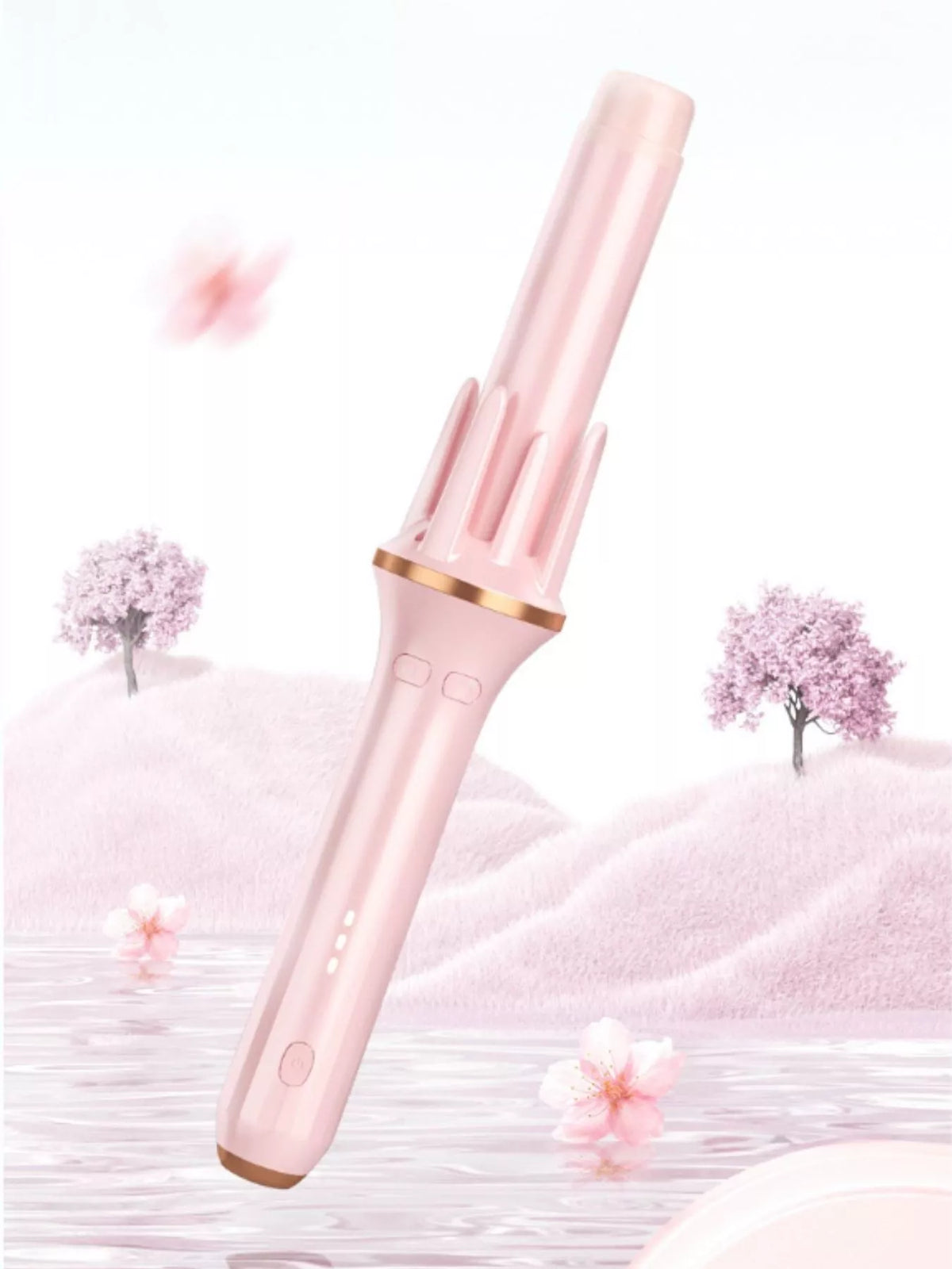 Rotating curling iron barrel chamber detail