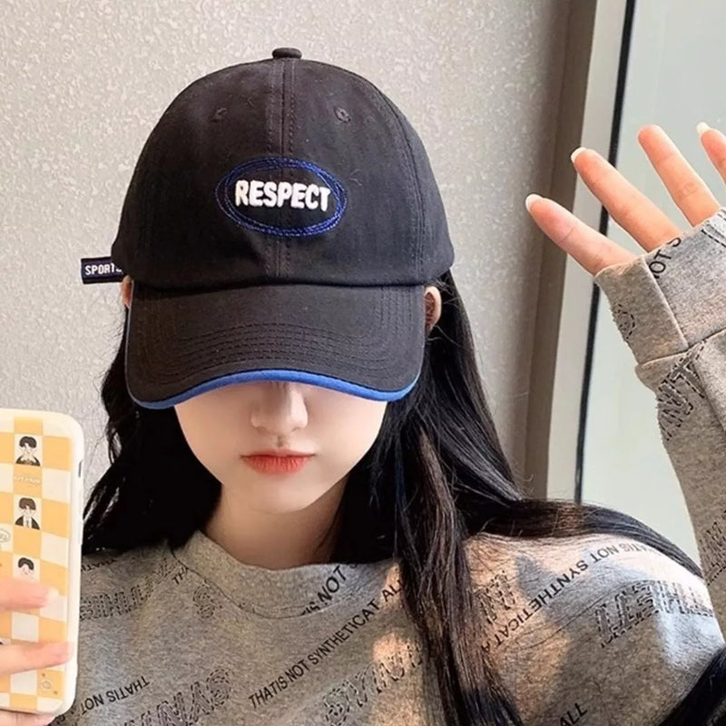 Embroidered cotton baseball cap front view
