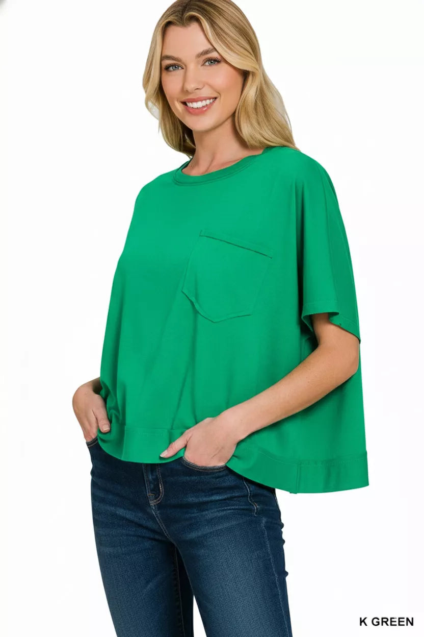 Back view of Zenana boxy top