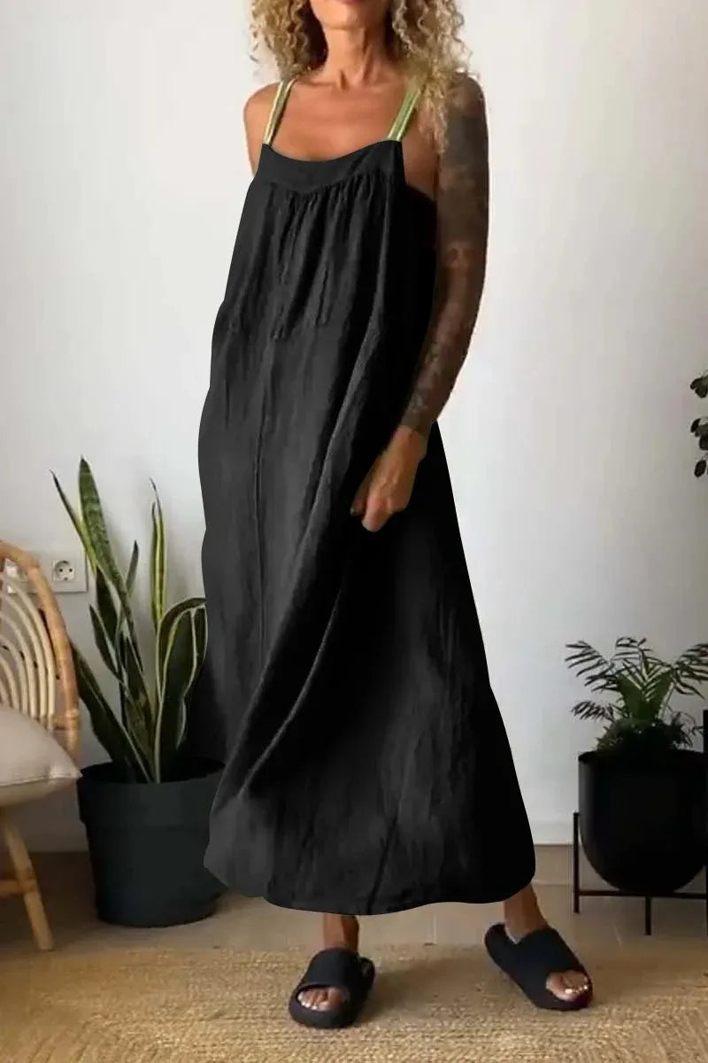 Ruched Cami Maxi Dress with Pockets Plus Size view 12