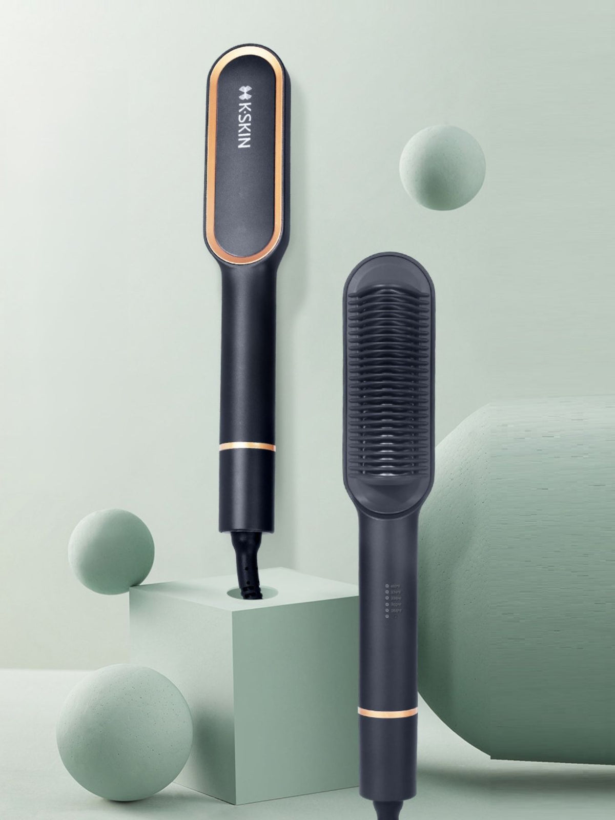 Black fast heating straightening comb main view