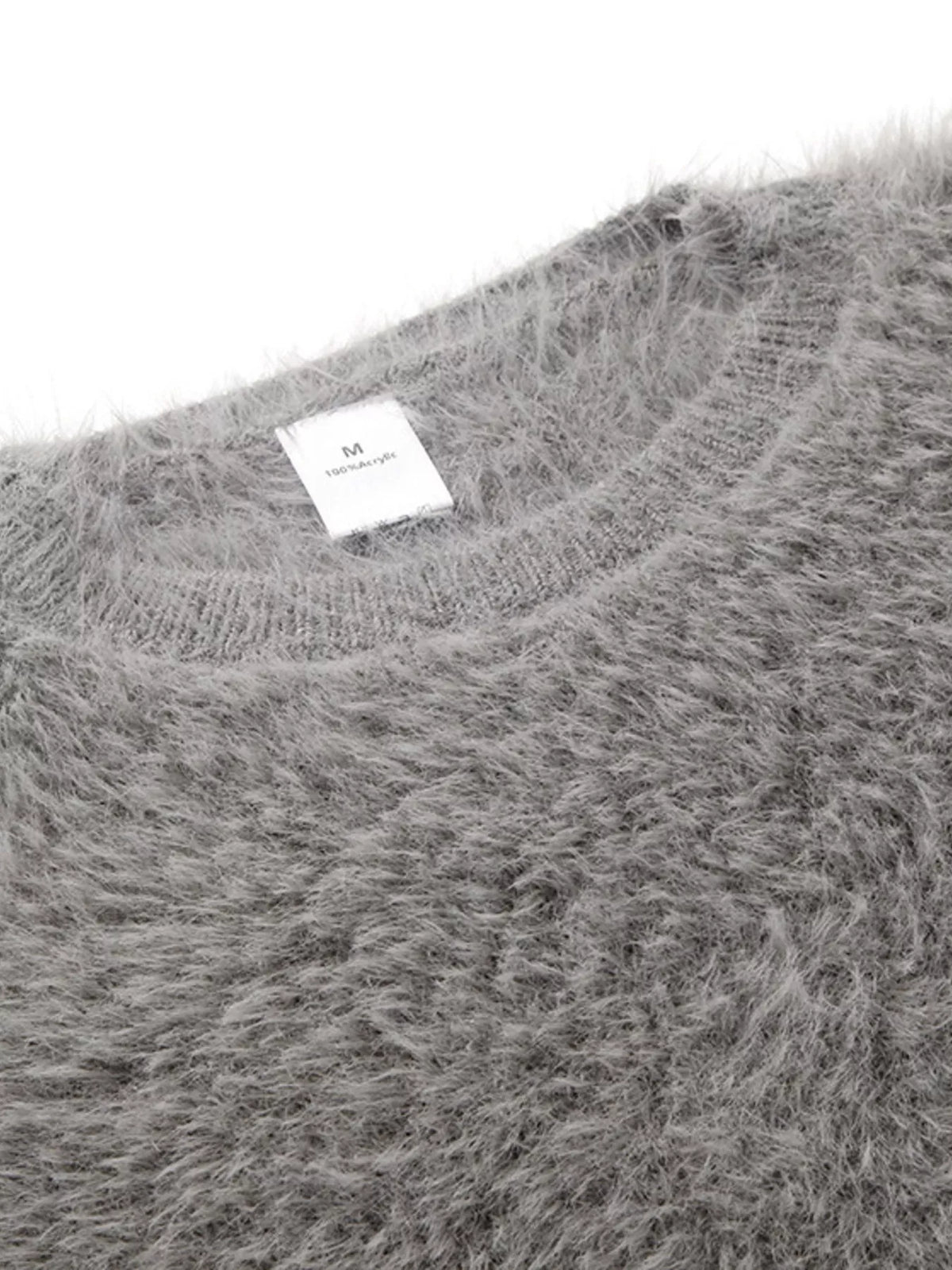 Fuzzy Round Neck Long Sleeve Sweater, view 15