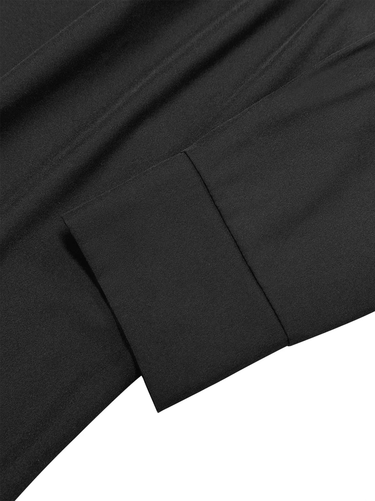 black button front long sleeve maxi dress fabric detail