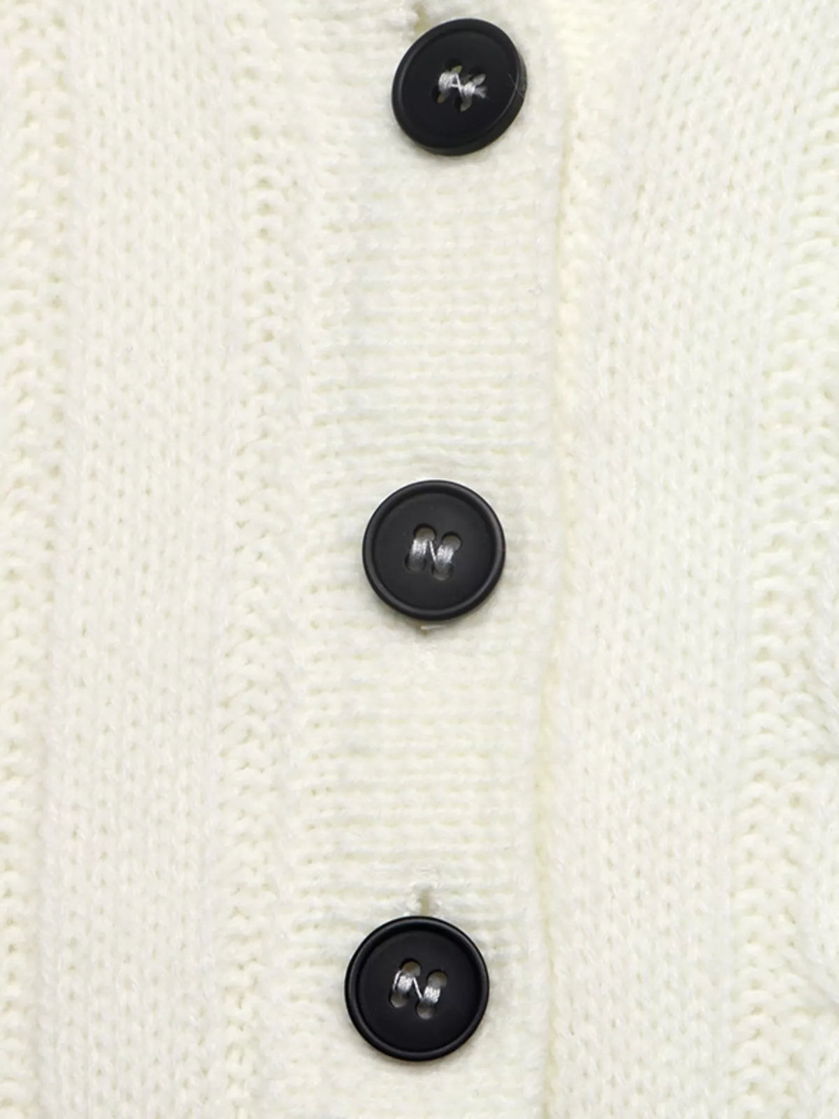Cable Knit Long Sleeve Sweater in White view 7