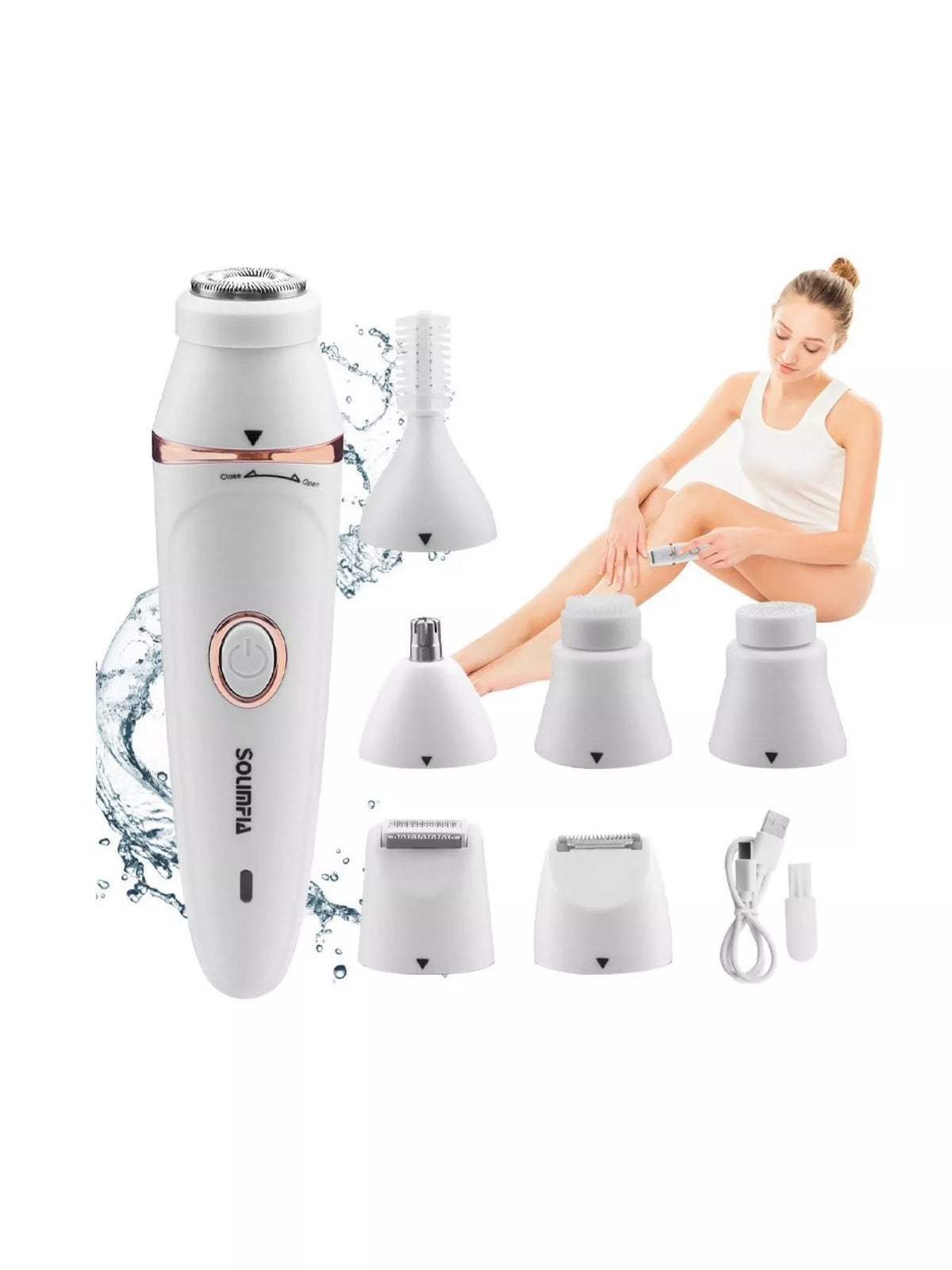 Hair remover with charging cable