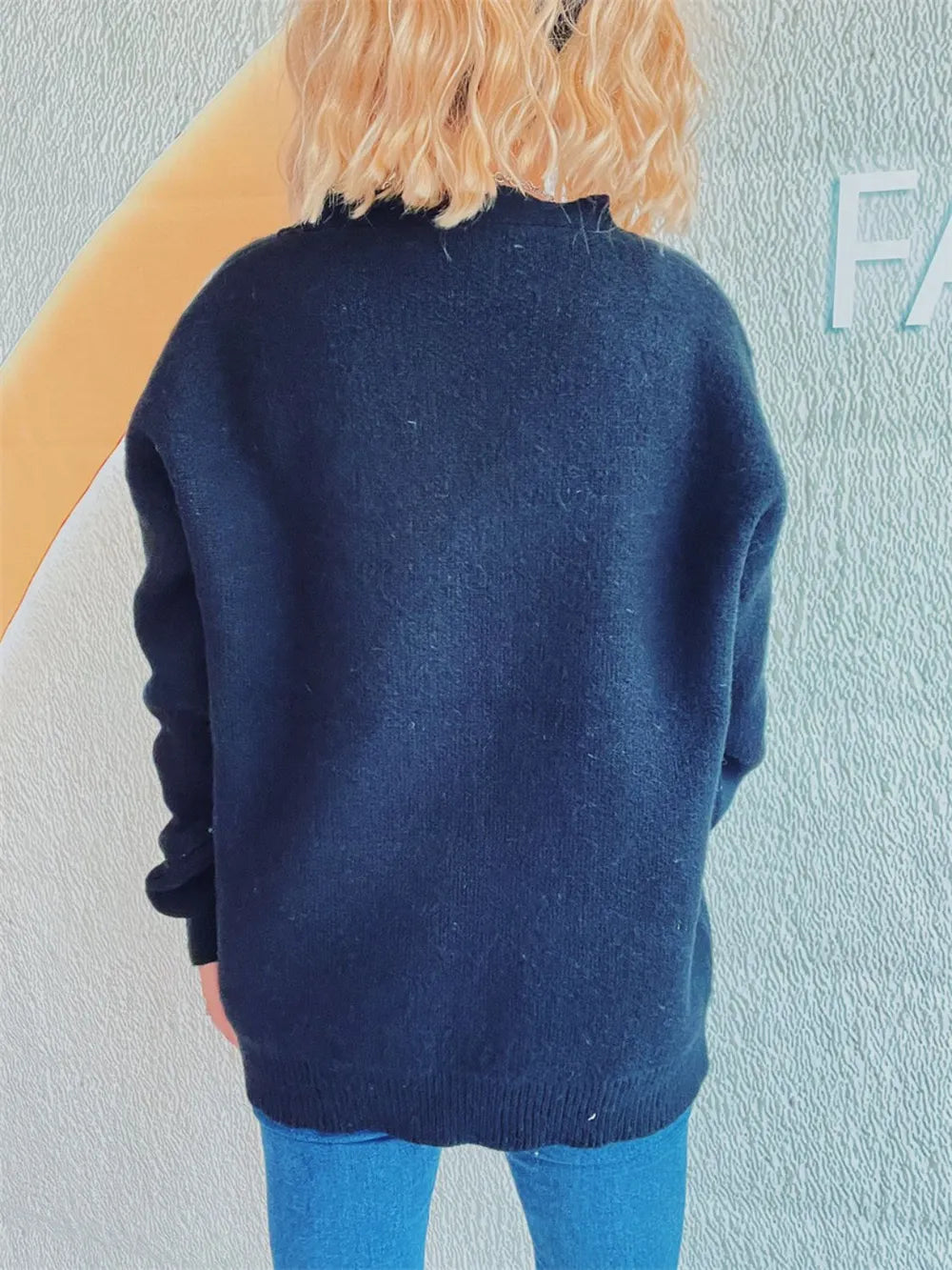 Flower Button Down V-Neck Long Sleeve Cardigan - Fashorio