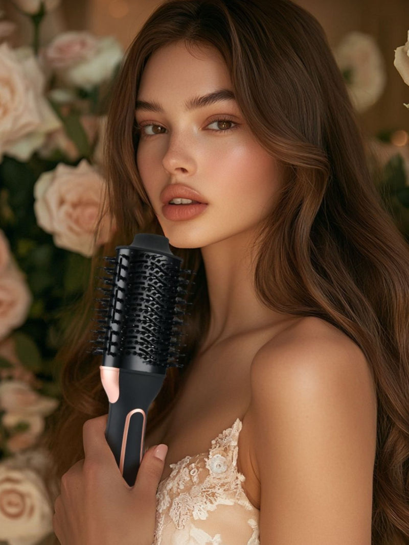 Fast heating hot air brush in black