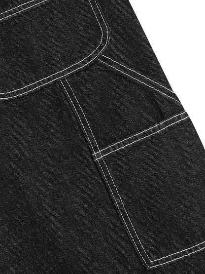 Men's Denim Shorts with Contrast Stitching - Fashorio