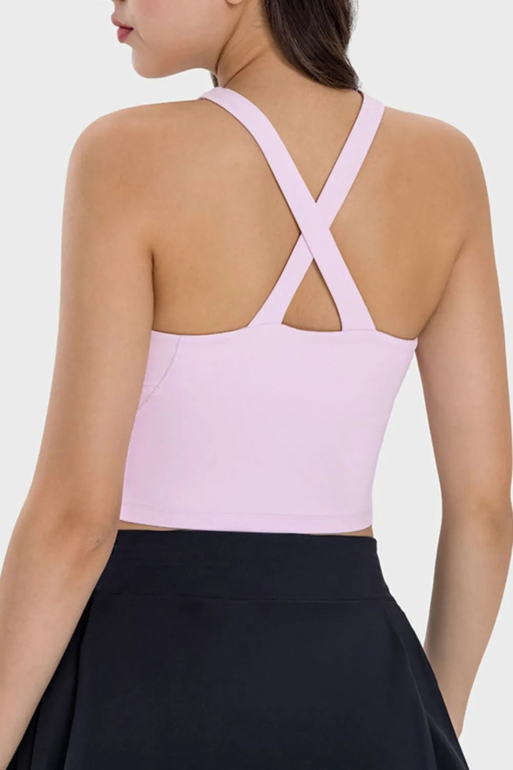Millennia Crisscross Grecian Neck Active Cami - Fashorio