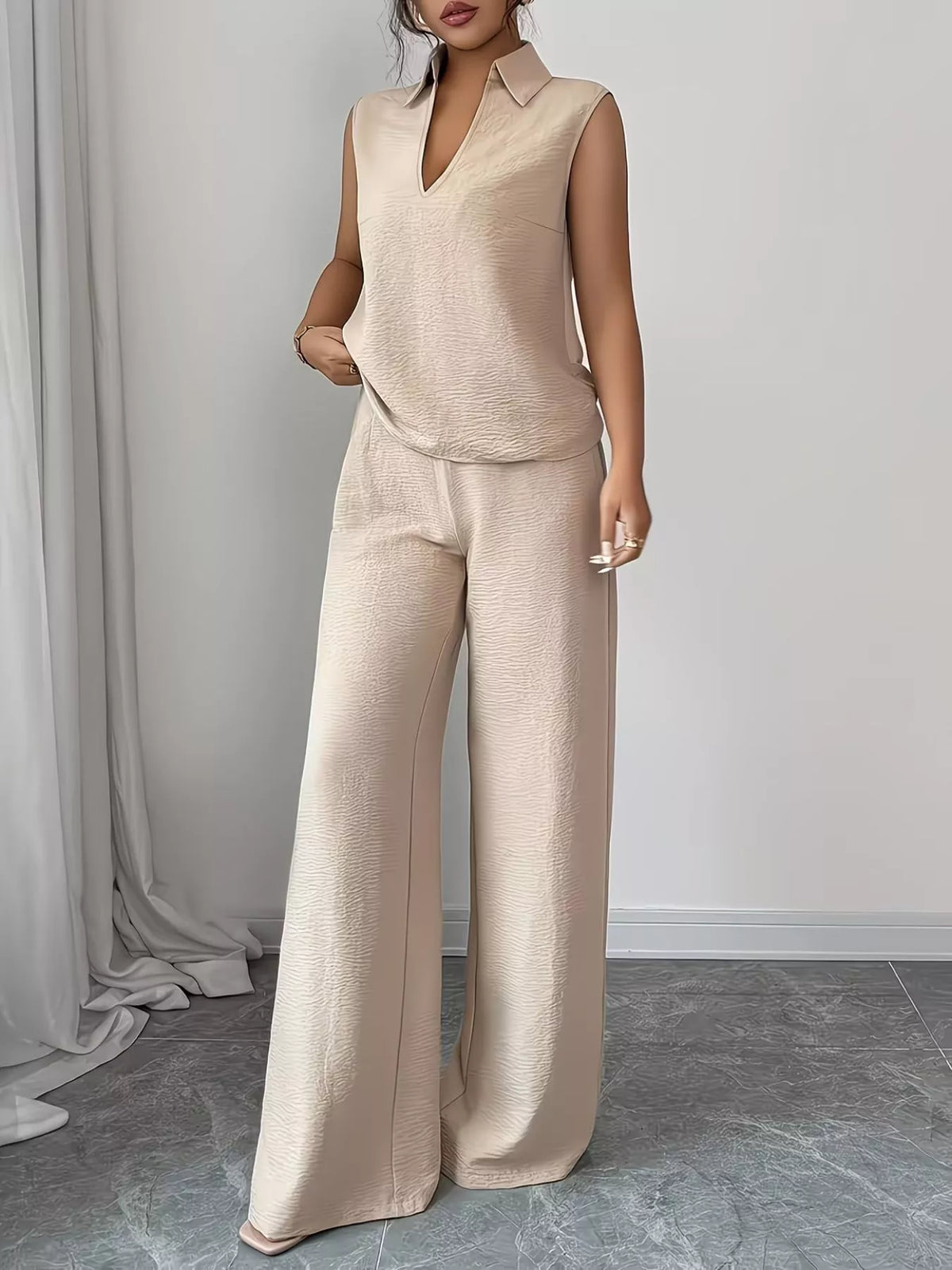 Wide leg pants outfit complete look