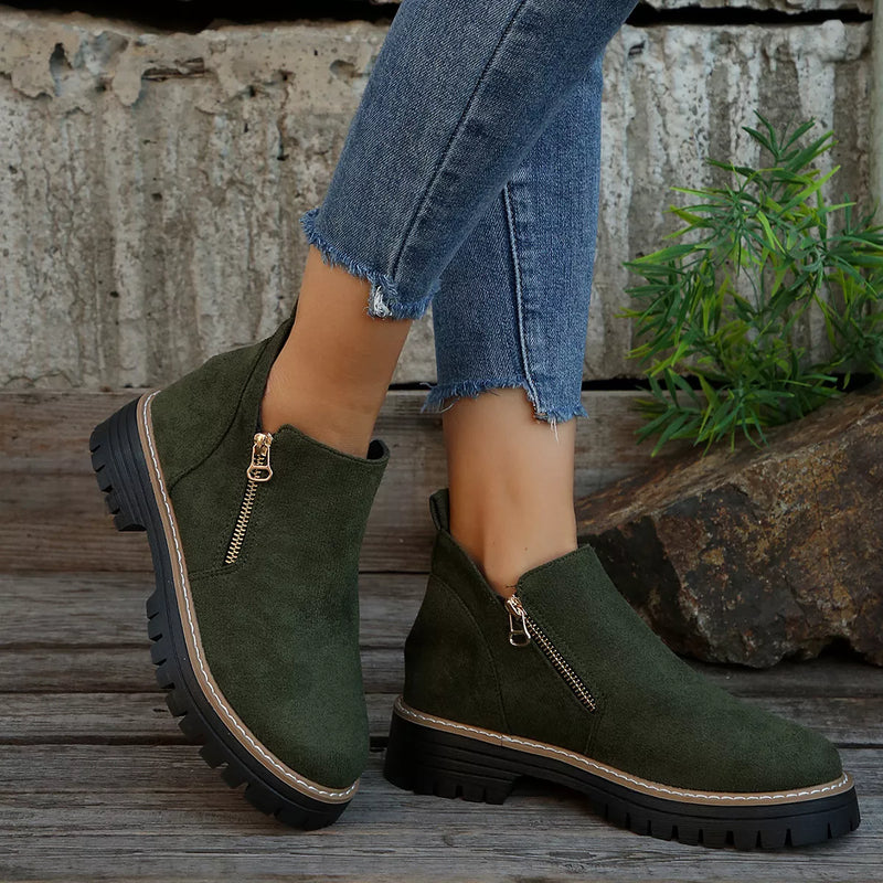 Ankle Boots with Zipper Detail front view