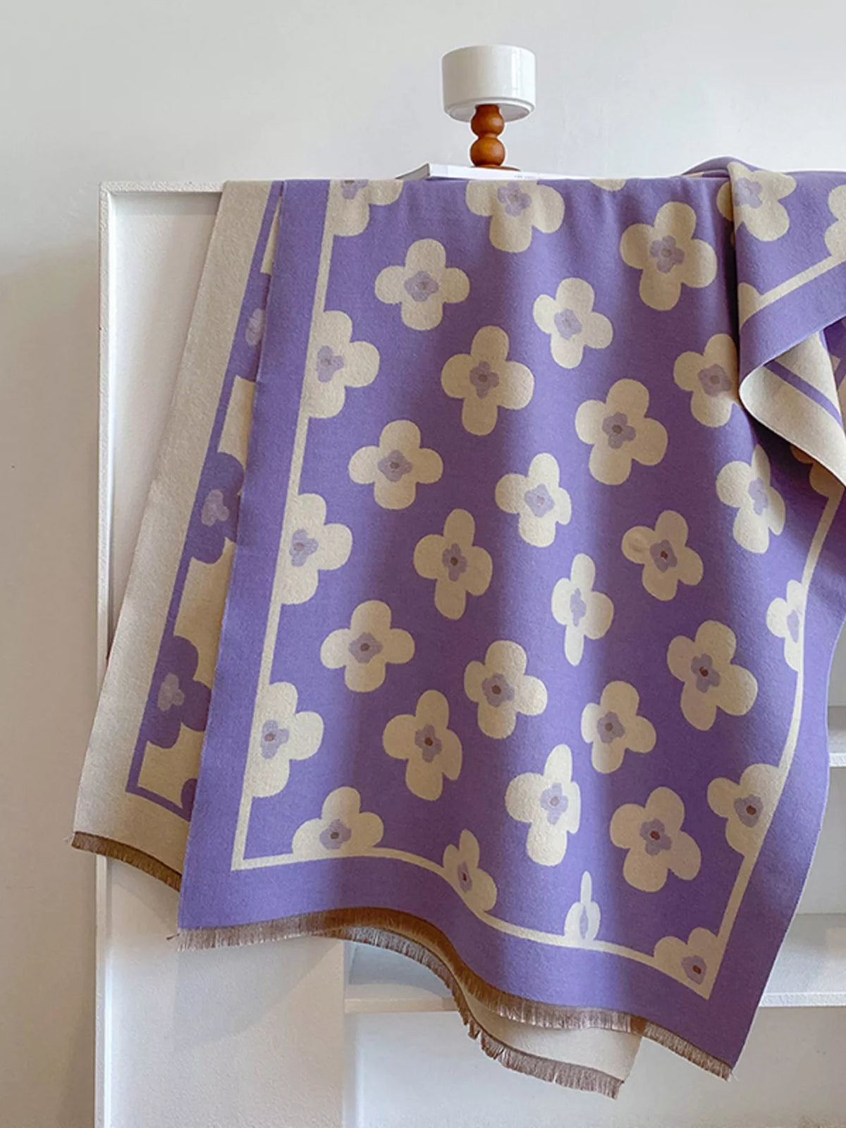 Floral print raw hem scarf casual styling