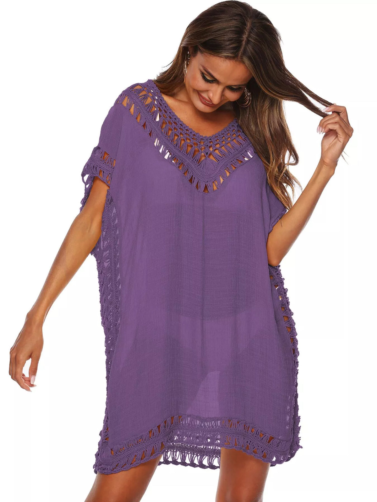 Full length crochet cover up