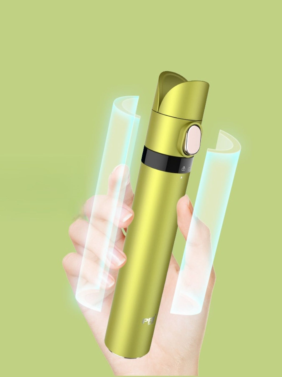 Portable curling iron held in hand