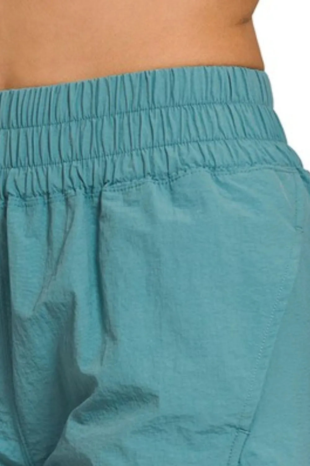 Zenana Windbreaker Smocked Waistband Running Shorts - Fashorio