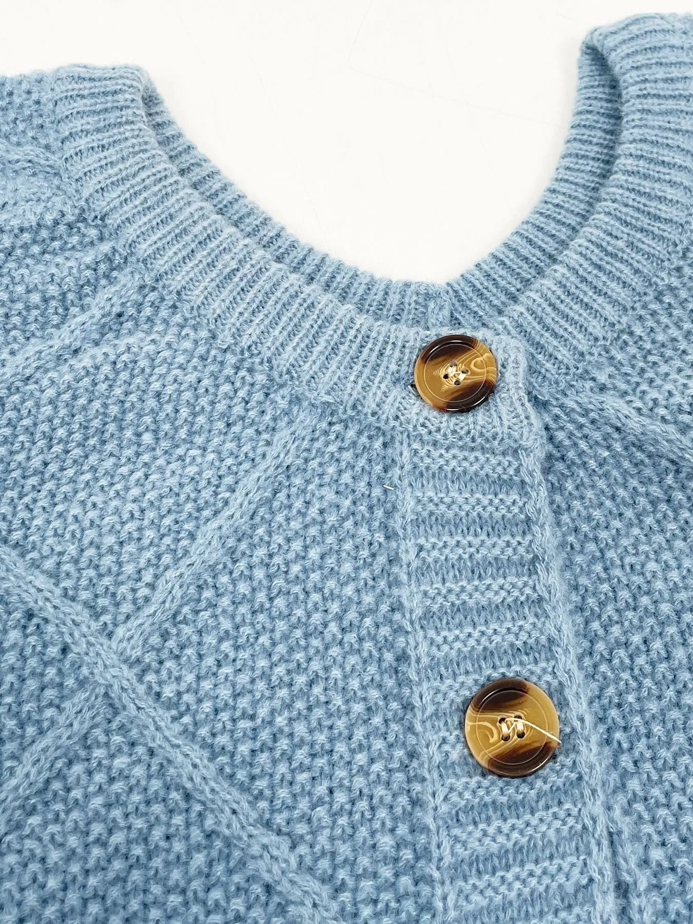 Button-Front Long Sleeve Cardigan - Fashorio