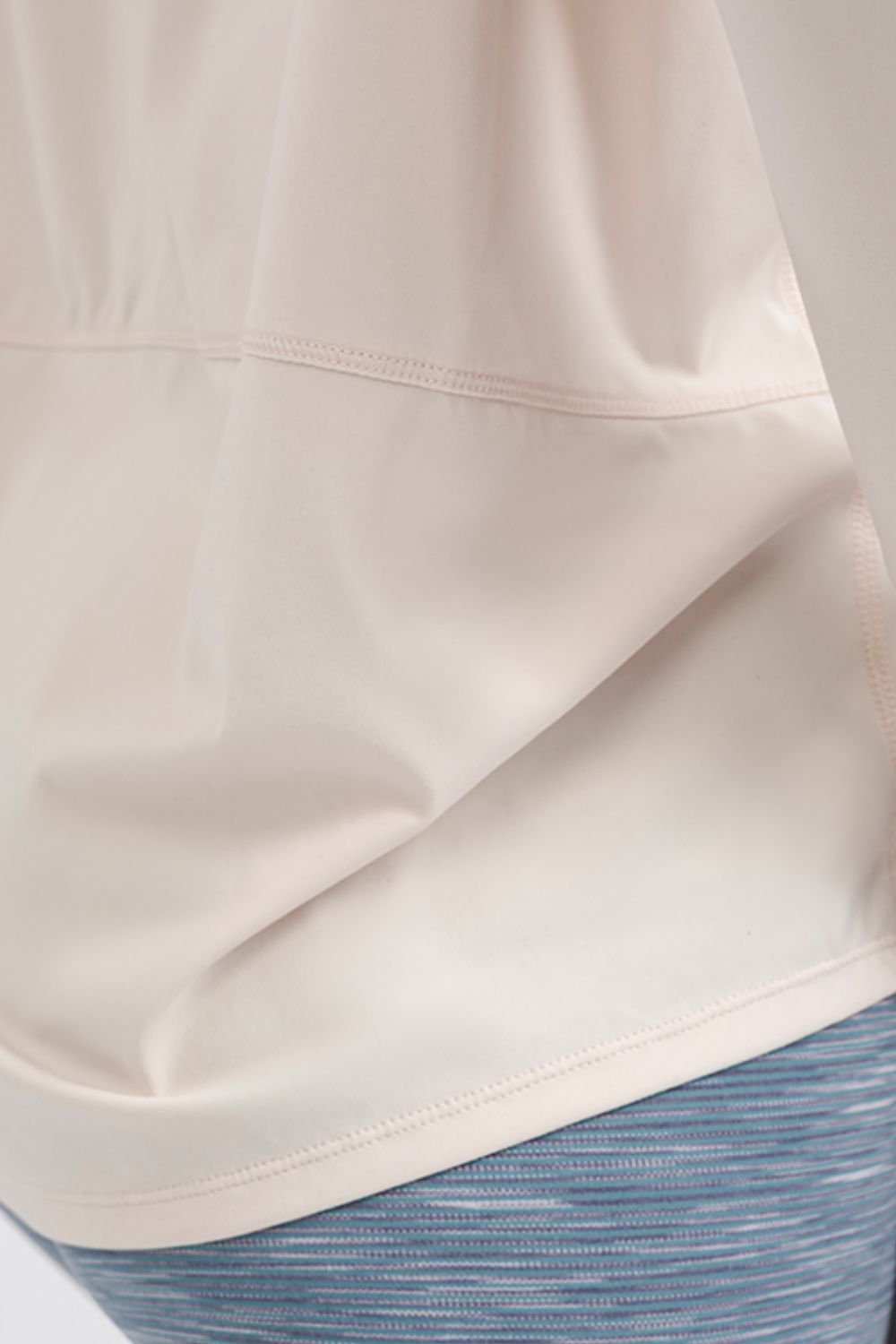 Loose fit active pullover top close up detail