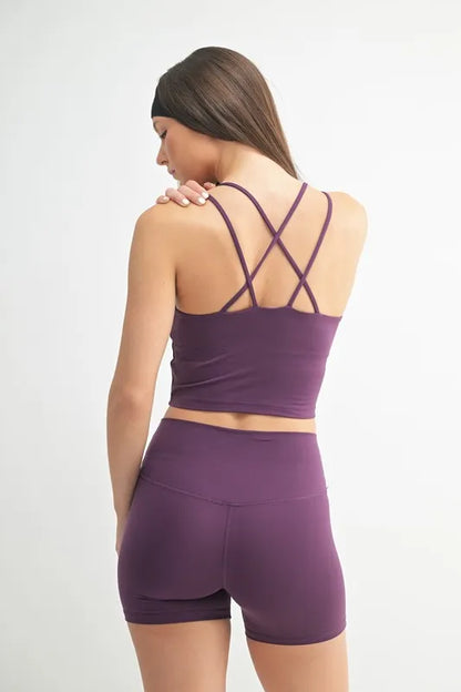 MONO B Venice Cloud Light Crisscross Sports Bra - Fashorio